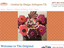 Tablet Screenshot of cookiesbydesignarlington.com